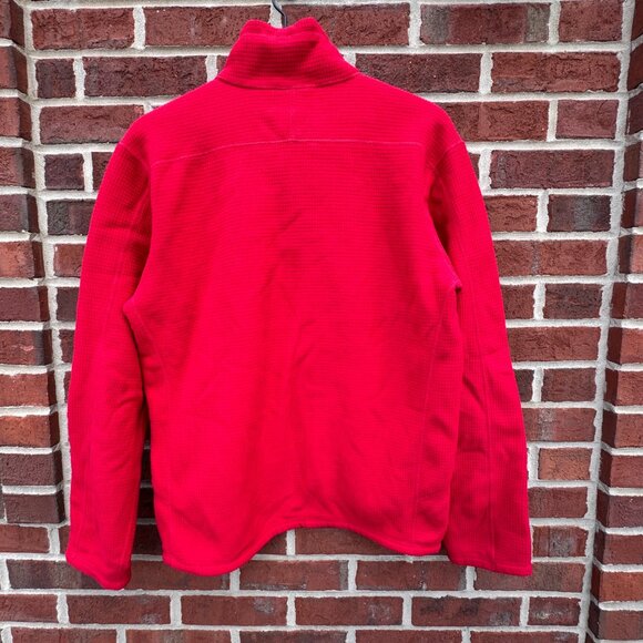 The North Face 1/4 Zip Pullover Mens Med Red Waffle Fleece Athleisure Outdoors - Picture 4 of 12